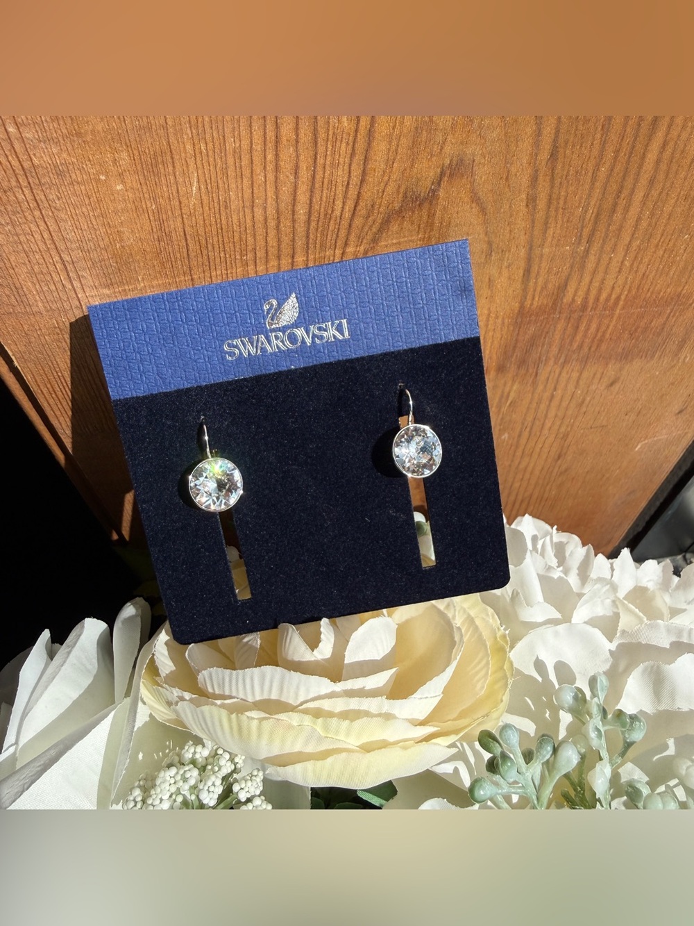Swarovski Crystal Drop Earrings in Clear/Silver5085608